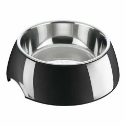 Futternapf Für Hunde Hunter Edelstahl Melamine Schwarz (160 Ml) (14,5 X 14,5 X 7 Cm)
