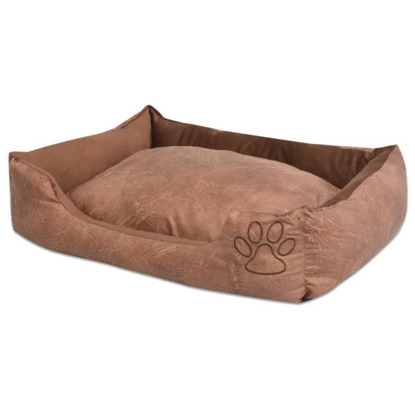 VIDAXL Hundebett Mit Kissen PU Kunstleder Größe M Beige 3 VIDAXL Hundebett Mit Kissen PU Kunstleder Größe M Beige