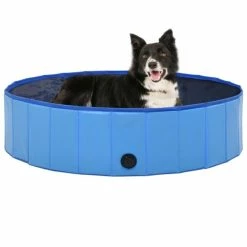 VIDAXL Hundepool Faltbar Blau 120 X 30 Cm PVC