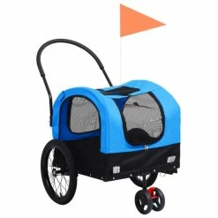 VIDAXL 2-in-1 Tier-Fahrradanhänger Und Jogger Blau Und Schwarz