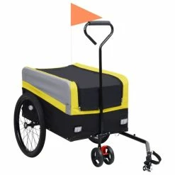 VIDAXL 2-in-1 XXL Fahrradanhänger & Trolley Gelb Grau Schwarz