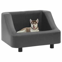 VIDAXL Hundesofa Grau 67x52x40 Cm Kunstleder
