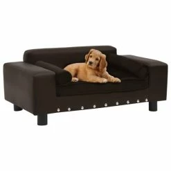VIDAXL Hundesofa Braun 81x43x31 Cm Plüsch Und Kunstleder
