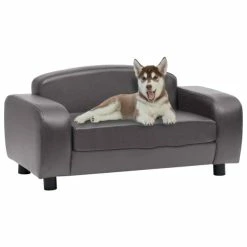 VIDAXL Hundesofa Grau 80x50x40 Cm Kunstleder