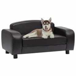 VIDAXL Hundesofa Braun 80x50x40 Cm Kunstleder