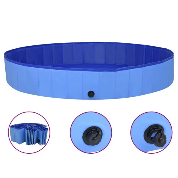 VIDAXL Hundepool Faltbar Blau 200x30 Cm PVC 3 VIDAXL Hundepool Faltbar Blau 200x30 Cm PVC