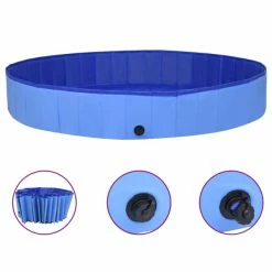 VIDAXL Hundepool Faltbar Blau 300x40 Cm PVC