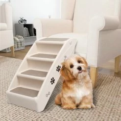 VIDAXL Hundetreppe Klappbar Creme 62x40x49,5 Cm