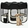 VIDAXL Faltbarer Welpenlaufstall Mit Tragetasche Schwarz 90x90x58 Cm -Hundefutter Geschäft 8720286204825 m en hd 1 600x600