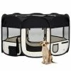 VIDAXL Faltbarer Welpenlaufstall Mit Tragetasche Schwarz 145x145x61 Cm -Hundefutter Geschäft 8720286204856 m en hd 1 600x600