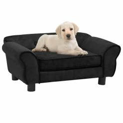 VIDAXL Hundesofa Schwarz 72x45x30 Cm Plüsch