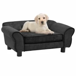 VIDAXL Hundesofa Dunkelgrau 72x45x30 Cm Plüsch