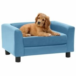 VIDAXL Hundesofa Schaumstoffkissen Türkis 60x43x30cm Plüsch Kunstleder