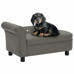 VIDAXL Hundesofa Grau 83x45x42 Cm Kunstleder