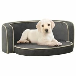 VIDAXL Hundesofa Klappbar Grau 73x67x26 Cm Plüsch Waschbares Kissen