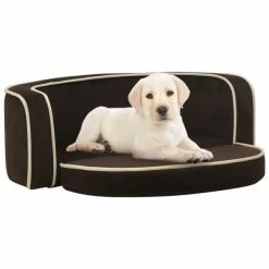 VIDAXL Klappbares Hundesofa Mit Waschbaren Kissen 73x67x26 Cm Plüsch Braun