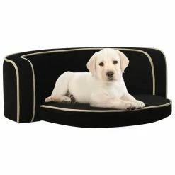 VIDAXL Hundesofa Klappbar Schwarz 73x67x26 Cm Plüsch Waschbares Kissen