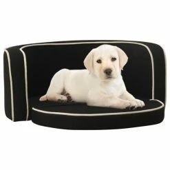 VIDAXL Hundesofa Klappbar Schwarz 76x71x30 Cm Leinen Waschbares Kissen
