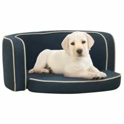 VIDAXL Hundesofa Klappbar Blau 76x71x30 Cm Leinen Waschbares Kissen