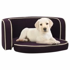 VIDAXL Hundesofa Klappbar Burgunderrot 76x71x30 Cm Leinen Kissen
