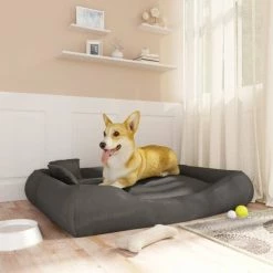 VIDAXL Hundebett Mit Kissen Dunkelgrau 115x100x20 Cm Oxford-Gewebe