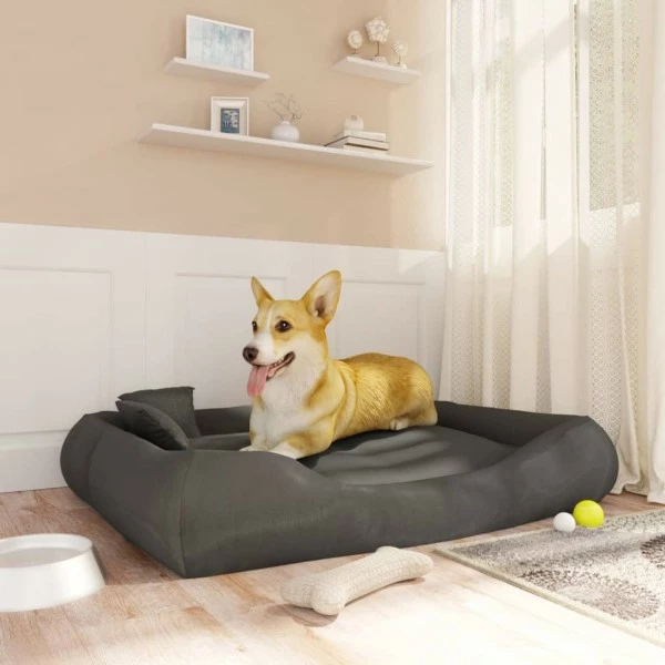 VIDAXL Hundebett Mit Kissen Dunkelgrau 115x100x20 Cm Oxford-Gewebe 3 VIDAXL Hundebett Mit Kissen Dunkelgrau 115x100x20 Cm Oxford-Gewebe