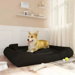 VIDAXL Hundebett Mit Kissen Schwarz 135x110x23 Cm Oxford-Gewebe