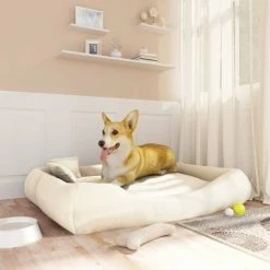 VIDAXL Hundebett Mit Kissen Beige 115x100x20 Cm Oxford-Gewebe
