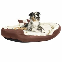 VIDAXL Hundekissen Wendbar Und Waschbar Braun Und Creme 150x120x25 Cm