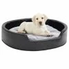 VIDAXL Hundebett Schwarz-Grau 79x70x19 Cm Plüsch Und Kunstleder -Hundefutter Geschäft 8720286430767 m en hd 1 600x600