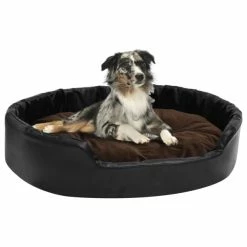 VIDAXL Hundebett Schwarz-Braun 90x79x20 Cm Plüsch Und Kunstleder