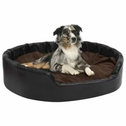 VIDAXL Hundebett Schwarz-Braun 99x89x21 Cm Plüsch Und Kunstleder