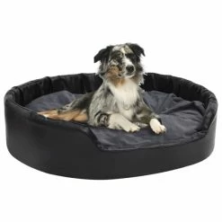 VIDAXL Hundebett Schwarz-Dunkelgrau 99x89x21 Cm Plüsch Und Kunstleder