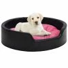 VIDAXL Hundebett Schwarz-Pink 99x89x21 Cm Plüsch Und Kunstleder -Hundefutter Geschäft 8720286430989 m en hd 1 600x600