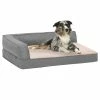 VIDAXL Hundematratze Ergonomisch 75x53 Cm Leinenoptik Fleece Grau -Hundefutter Geschäft 8720286431542 m en hd 1 600x600