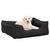 VIDAXL Hundebett Dunkelgrau-Weiß 85,5x70x23 Cm Fleece Leinenoptik -Hundefutter Geschäft 8720286431849 m en hd 1 600x600
