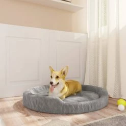 VIDAXL Hundebett Grau 90x70x23 Cm Plüsch
