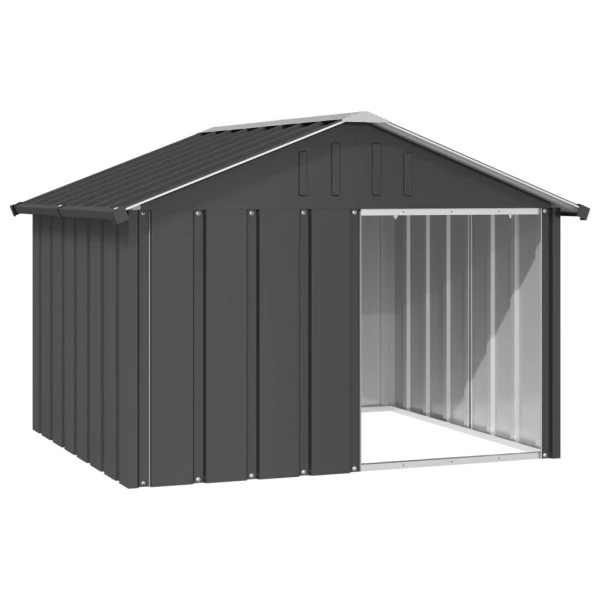 VIDAXL Hundehütte Anthrazit 116,5x103x81,5 Cm Verzinkter Stahl 3 VIDAXL Hundehütte Anthrazit 116,5x103x81,5 Cm Verzinkter Stahl