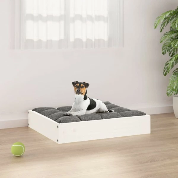 VIDAXL Hundebett Weiß 51,5x44x9 Cm Massivholz Kiefer 3 VIDAXL Hundebett Weiß 51,5x44x9 Cm Massivholz Kiefer