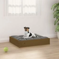 VIDAXL Hundebett Honigbraun 51,5x44x9 Cm Massivholz Kiefer
