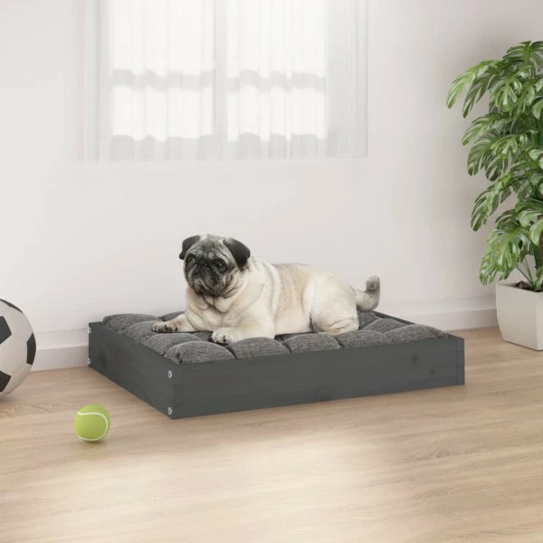 VIDAXL Hundebett Grau 61,5x49x9 Cm Massivholz Kiefer 3 VIDAXL Hundebett Grau 61,5x49x9 Cm Massivholz Kiefer