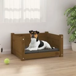 VIDAXL Hundebett Honigbraun 55,5x45,5x28 Cm Massivholz Kiefer