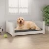 VIDAXL Hundebett Weiß 75,5x55,5x28 Cm Massivholz Kiefer -Hundefutter Geschäft 8720287140382 m en hd 1 600x600