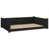 VIDAXL Hundebett Schwarz 105,5x75,5x28 Cm Massivholz Kiefer