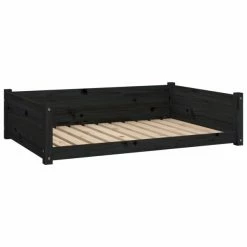 VIDAXL Hundebett Schwarz 105,5x75,5x28 Cm Massivholz Kiefer