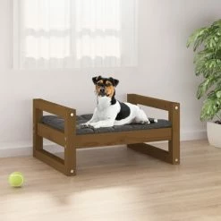 VIDAXL Hundebett Honigbraun 55,5x45,5x28 Cm Massivholz Kiefer