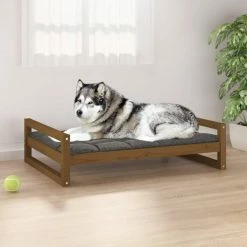 VIDAXL Hundebett Honigbraun 105,5x75,5x28 Cm Massivholz Kiefer