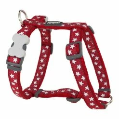 Hundegeschirr Red Dingo Style Rot Stern Weiß 46-76 Cm