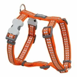 Hundegeschirr Red Dingo Orange Knochen Reflektierend 37-61 Cm