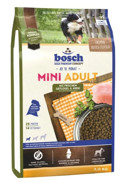 Bosch Mini Adult Geflügel & Hirse 3 Kg 3 Bosch Mini Adult Geflügel & Hirse 3 Kg